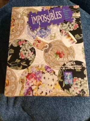 BePuzzled IMPOSSIBLES GREAT WALL OF CHINA Jigsaw Puzzle Plates Cups 750+5 Pieces - Image 1 of 3