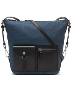 NWT Calvin Klein Rossa Convertible Crossbody Backpack Denim Blue  Black $168 - Picture 1 of 12