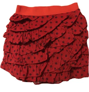GAP KIDS girls Pinwale Corduroy Ruffle Skirt L 10 polka dot Red Purple NEW FUN - Picture 1 of 2
