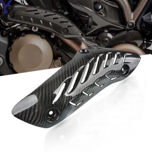 For 14-21 Ducati Monster 821 1200 Carbon Fiber Exhaust Cover Heat Shield Guard - Foto 1 di 8