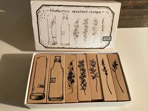 Estampillas de muestra de herbario 7 botellas y flores nuevas en caja - Imagen 1 de 3