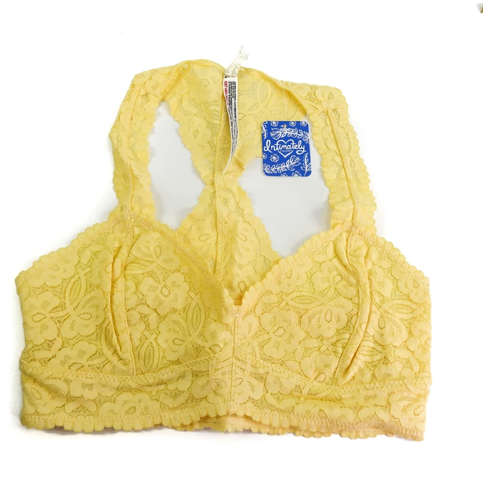 People S Yellow Galloon Lace Racerback Bralette OB590924