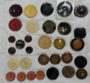 31 Button Lot Some Duplicates Various Sizes, Colors, Patterns & Materials Vtg. - Picture 1 of 5
