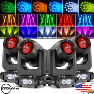 4PCS 200W DMX ZOOM LED Moving Head Light Beam 18Prism Gobo Party Stage DJ Lights - Picture 1 of 22