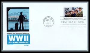 US FDC # 2971 32c WWII Honoring Veterands Artmaster 1995, 9p5007 - Picture 1 of 1