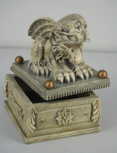 Vintage Gargoyle Figurine Figure Sculpture Resin Trinket Box Jewelry - Picture 1 of 7