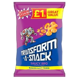 Full Box of 18 Golden Wonder TransForm-A-Snack Saucy BBQ 56g £1 Bags - Picture 1 of 2
