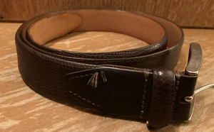 Martin Dingman Mens 105/42 Lizard Grain Brown leatherCalf Saddle Lining USA Belt - Picture 1 of 5