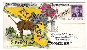 McIntyre Hand-painted Political 1960 Democratic Presidential Campaign #1161 FDC - Picture 1 of 2