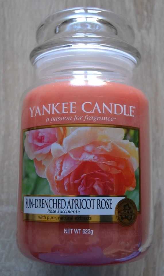 Yankee Candle Tarro Grande "SUN-DRENCHED APRICOT ROSE", 623g, Raro - Imagen 1 de 1