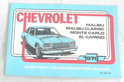 Chevrolet Malibu Monte Carlo 1978 servicio eléctrico manual de reparación  Foto 1 de 2