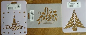Plantilla 3 piezas Velas de Navidad Cesta Árbol StenSource Arco Acebo Estrellas Vacaciones - Imagen 1 de 1