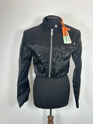 Heron Preston x Sami Miro Vintage Mesh/Denim Cropped Jacket Size XS NEW - Image 1 of 4