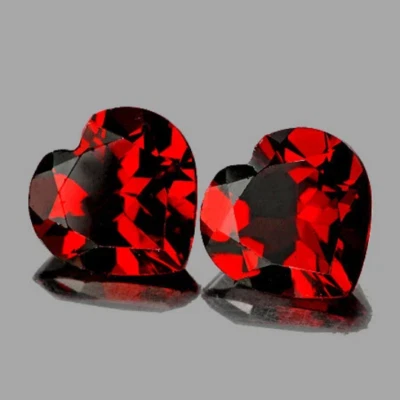 Red Garnet Heat 7.00 mm 2 pieces, Flawless-VVS, Natural Loose Gemstone - Image 1 of 2