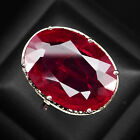 Auffällige lebendige rote rubinrote ovale 27,80 Karat 925 Sterlingsilber handgefertigte Ringe Größe 6