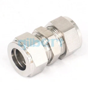 Fit Metal Tube O.D 20mm 304 Stainless Steel Equal Straight Compression Fitting - Picture 1 of 4
