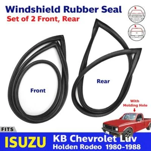 Front Rear Windshield Rubber Set 2 Fits Isuzu KB Chevrolet LUV 2D Truck 1980-88 - Imagen 1 de 4