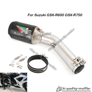 Silenciador de tubo de escape de enlace medio escape trasero deslizamiento para Suzuki GSXR600 GSXR750 - Imagen 1 de 11