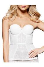 Fine Lines Bridal Convertible Bustier 32g Ivory 4 Way BR134 Strapless Halter