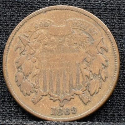 1869 Two Cent Piece - Condition in VG Range - Image 1 of 4
