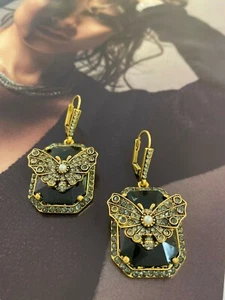 Latoir Instagram Blogger Gold Black Rhinestone Butterfly Drop Statement Earrings - Bild 1 von 2