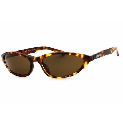 Balenciaga Women's Sunglasses Havana Acetate Cat Eye Full Rim Frame BB0402S 003 - Image 1 of 2