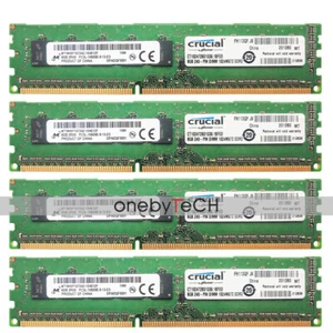Micron 32GB 4x8GB 2Rx8 PC3L-10600E DDR3L-1333 240PIN 1.35V ECC Unbuffered Memory - Picture 1 of 4