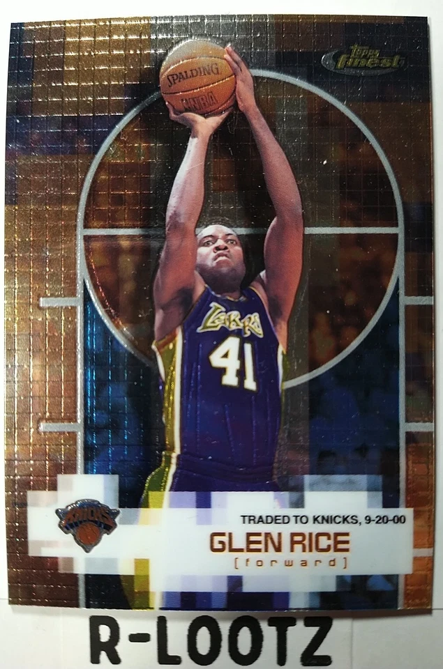 Glen Rice 2000-01 Topps Finest New York Knicks #NYK-F 102 Los Angeles Lakers  - Image 1 of 4