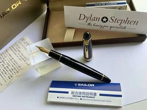 Sailor 1911 black Nagahara Cross point Emperor nib fountain pen 21K gold nib NEW - Foto 1 di 8