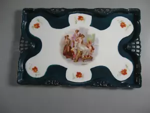 Bandeja de porcelana Carlsbad Austria firmada Kaufmann 11-1/2" x 7-1/4" - Imagen 1 de 4