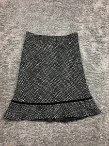 GAP Short Skirt Womens Size 1 Black & White Pattern Straight Flared Woven - Picture 1 of 9