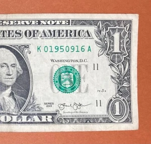 1950 September 16 ( 01950916 ) Birthday Note $1 One Dollar Bill (_1950 / 9 / 16) - Picture 1 of 3