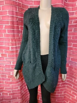 Suéter Cárdigan SLEEPING ON SNOW XS Verde Tejido Mezcla de Lana Frente Caído #CB7 Foto 1 de 4