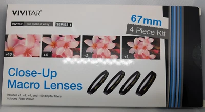 VIVITAR Close-Up Set 67MM BLACK +1+2+4+10 VIV-CL-67. EXCELLENT /NEW - N116 - Image 1 of 4