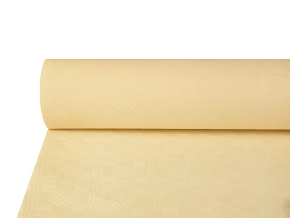 PAPSTAR Papiertischtuch mit Damastprägung, 50x1m - Creme (16793)
