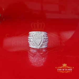 5,00 kt VVS D Moissanit Weißgold Birnenförmiger Ring für Herren & Damen Größe 8 - Bild 1 von 12