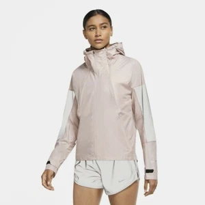 Women's Nike Run Division Flash Running Jacket Stone Mauve Black CU3383 269 - Picture 1 of 5