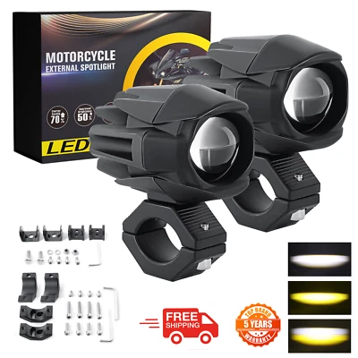 2X 3"inch LED Driving Work Light Fog Spot Pod offroad SUV UTV Truck White/Yellow - Image 1 of 4