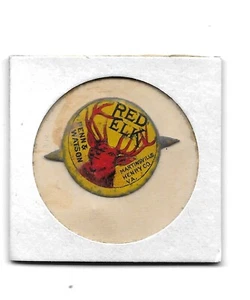 Etiqueta de tabaco de hojalata vintage 1" rojo alce Penn Watson Henry VA - Imagen 1 de 2