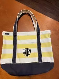 lands End borsa barca/borsa borsa 5 tasche inserti riga gialla ricamata logo WB - Foto 1 di 8