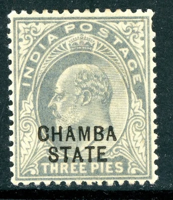 Британская Индия 1903 QV Chamba 3p серая SG #20 как новая N601 - Изображение 1 из 4