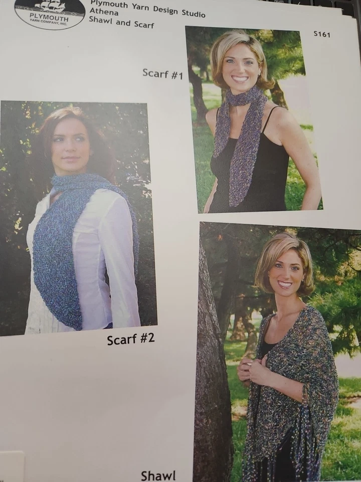 Plymouth Knitting Pattern S161 Athena Shawl & Scarf - Image 1 of 1