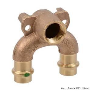 Viega Sanpress-Doppelwandscheibe 2228.7 aus Rotguss, 22 mm x 1/2" x 22 mm - Bild 1 von 1