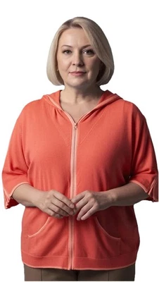 Liz & Me Catherines Womens Pink  3/4 Sleeve Full Zip Up Jacket Size 2X NWT - Image 1 of 4