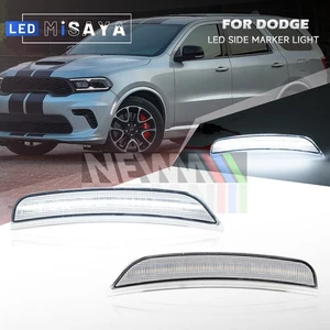 White LED Front Bumper Side Marker Light Clear Lens For 2021-2024 Dodge Durango - Picture 1 of 11