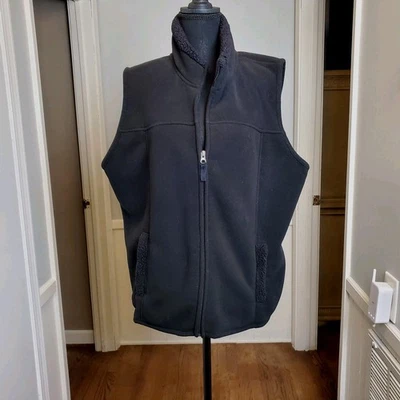Jane Ashley Sherpa Fleece Lined Vest Black Full Zip Women's Size 1X  (X Large) - Image 1 of 4