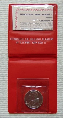 POLAND  ~1982 100 ZLOTYCH .750 SILVER COIN ~ POPE JOHN PAUL II 1983 PAPAL VISIT - Image 1 of 4