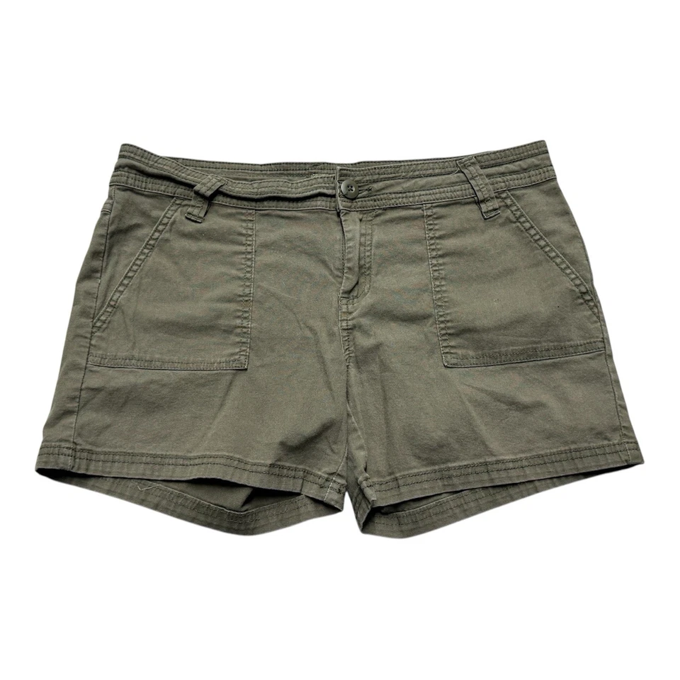 Shorts feminino prAna Tess tamanho 10 verde caminhada ao ar livre natureza - Imagem 1 de 4