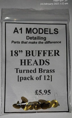 A1 MODELS 18incĥ BRASS BUFFER HEADS. PACK OF 12.