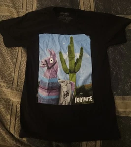 Fortnite Loot Llama Cactus Men's size gaming Black T Shirt Sz Small S - Picture 1 of 2